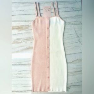 Blue Blush Color Block Sweater Mini Dress